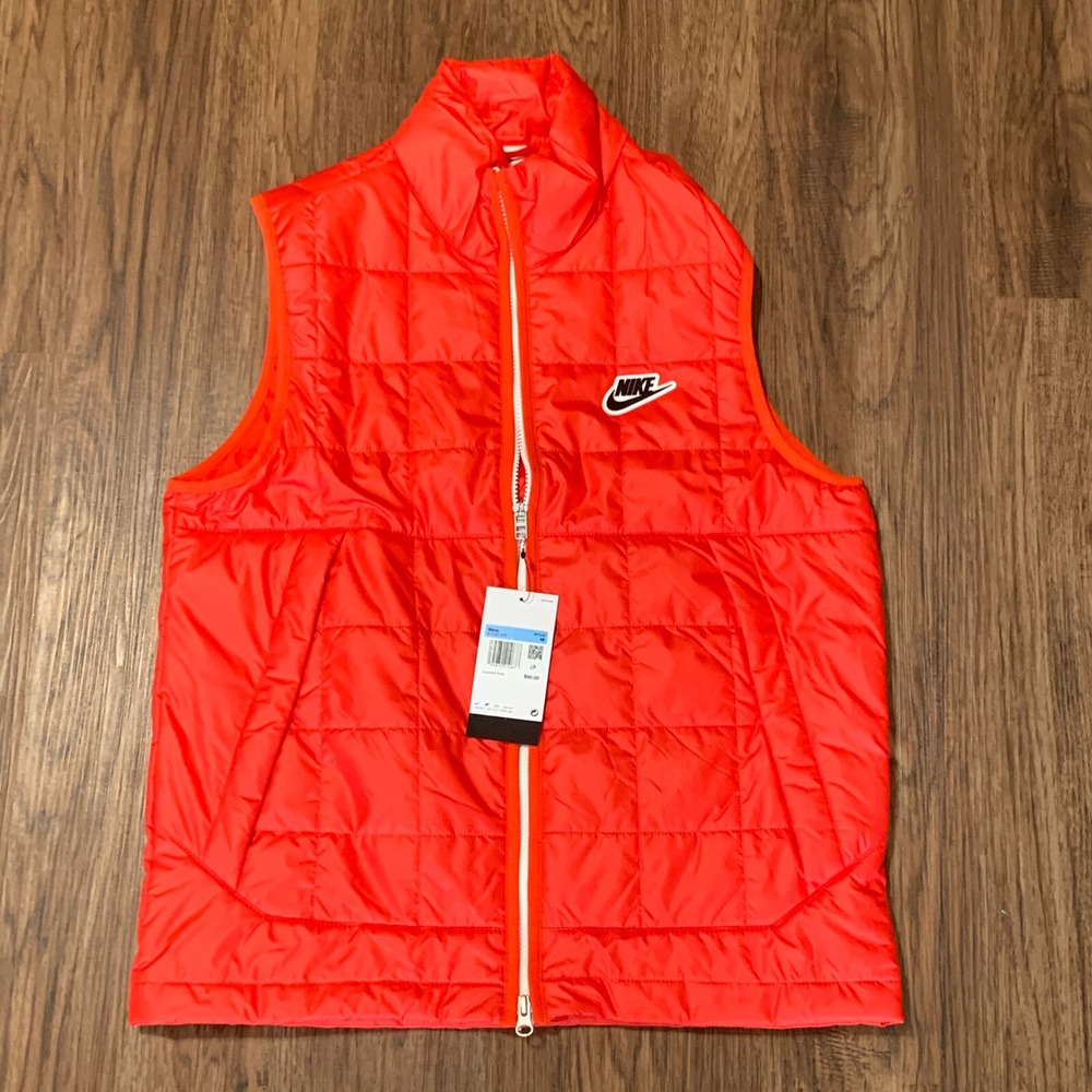 Nike Sportswear Synthetic Fill Down Orange Vest Men's Size Medium DV2929-673